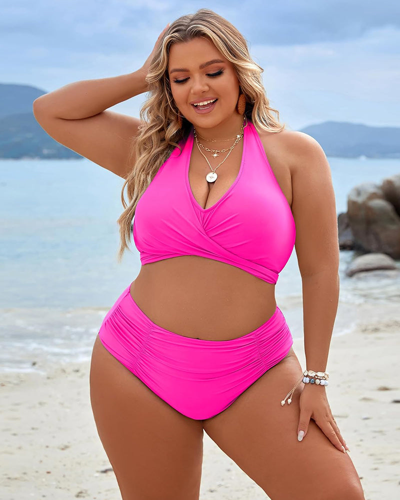 Tummy Control Bathing Suits Modest High Waisted Bikini Sets